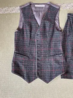 グリーン系チェックセットアップ（ベスト＆スカート）