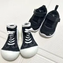 Puma ブラック スニーカー 13㎝ ベニーソックスシューズ 12.5㎝