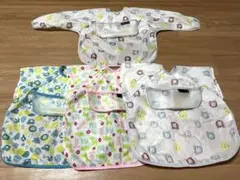 ベビー用品　お食事エプロン 半袖&長袖　4枚セット