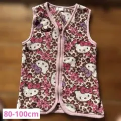 スリーパー HELLO KITTY ヒョウ柄 ピンク ベスト 80 90 100