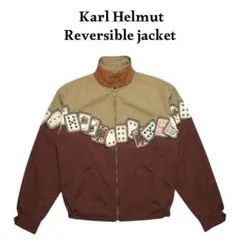 00s Karl Helmut トランプワッペン刺繍リバーシブルジャケット