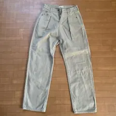 ハイウエストデニム＆チノ タックワイドパンツ