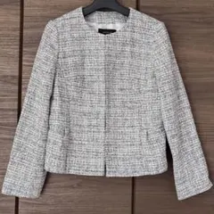 UNTITLED ラメ入りツイードノーカラージャケット　日本製