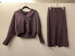 ミラオーウェン 紫 セットアップ ニット