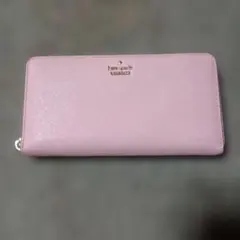 Kate Spade ピンク 長財布ラウンドファスナー（ファスナーツマミなし）