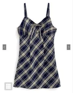 チェック柄リボンキャミミニワンピース[dk1292] grl