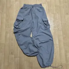 【美品】ライトグレー カーゴパンツ サイドポケット付き kpop ダンス ジム