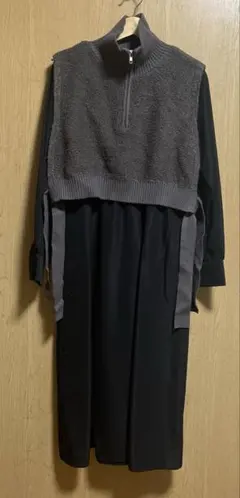 LOWRYSFARM Aラインワンピース&ニットベスト
