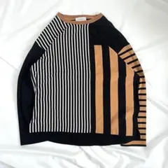 希少✨ アシンメトリー 切替 ボーダー ロンT モード STUDIOUS ワイドのサムネイル