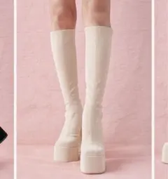 ダーリッチ ロングブーツ アイボリー