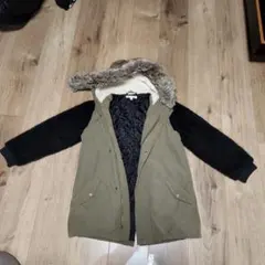 お値下げ！グローバルワーク　中綿ファー付きモッズコート　異素材130140ボア