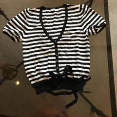 ナラカミーチェの半袖黒白ボーダーカーディガン