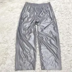 【激レアカラー】アディダス☆刺繍ロゴ トラックパンツ銀 シルバー 2XL