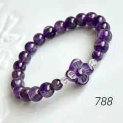 No.788♡アメジストのフラワーブレス♡天然石ブレスレット