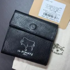 IL BISONTE 二つ折り財布 ネイビー 411853 保存袋・箱付き - メルカリ