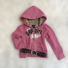 00s y2kGAP 短丈　ワッペンロゴ　裏起毛　パーカー　平成ギャル