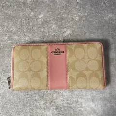 COACH 長財布 シグネチャー ロング ジップ アラウンド C4452 ピンク