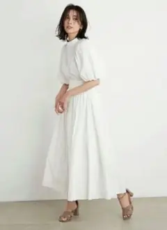 美品スナイデルセットアップ ブラウス&ボリュームギャザーロングスカートホワイトS