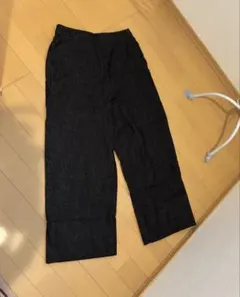 デニムワイドパンツ 裾折り返し