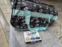 SNOOPY ボストンバッグ ブラック/ミント