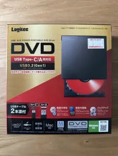 Logitec DVDドライブ LDR-PWABU3CVBK Mac対応 - メルカリ