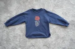 【美品】120サイズ 花　ネイビー トレーナー