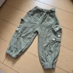 グリーン コットンパンツ ポケット付き