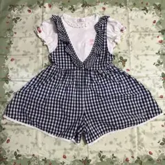 140女の子セット　シャーリーテンプルTシャツとメゾピアノのジャンパースカート