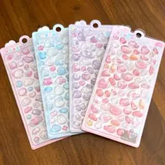 2）4枚セット ぷくぷくシール 3D ぷっくり 立体 シール レジン 樹脂