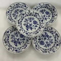 Blue Elbe by Sanyo平皿　5枚セット　昭和レトロのサムネイル