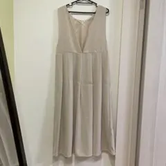 しまむら　レディース　ワンピース　アイボリー　ジャンスカ