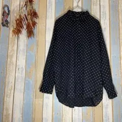 【UNIQLO 】シアーシャツ　ブラウス　薄生地　ドット柄 水玉　長袖L