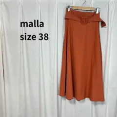 malla フレアロングスカート ウエストベルト オレンジ size38のサムネイル