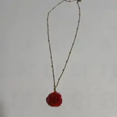 薔薇ローズネックレス レッド