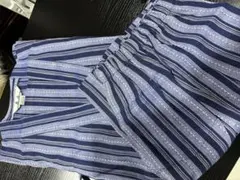 3370青と白のストライプ甚平 Mサイズ