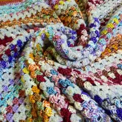 手編み　大判カラフルブランケットPart11