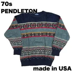 70s PENDLETON ニット　柄ニット　ビンテージ　アメリカ古着