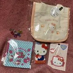 Hello Kitty スクエアミニトートと反射板キーホルダーセット➕ミニ巾着