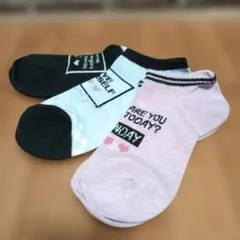 キッズ靴下 メッセージデザイン 3足セット