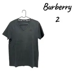 『メンズ』Burberry ダークグレー Vネック Tシャツ サイズ2