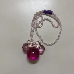 ミニー光るストラップ ネックレス ピンク