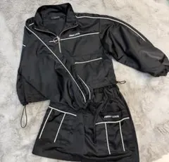 JENNI LOVE ブラック　ジップ羽織いとスカート上下セットアップ　130