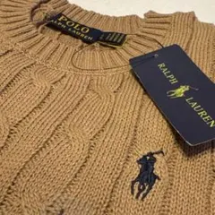 新品未使用　ラルフローレン　ケーブルニットセーター L キャメル