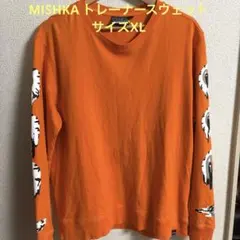[美品] ミシカ MISHKA スウェット XL オレンジ 袖ロゴ 目玉プリントのサムネイル