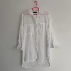 ZARA WOMAN ザラウーマンカットワーク刺繍チュニックシャツ