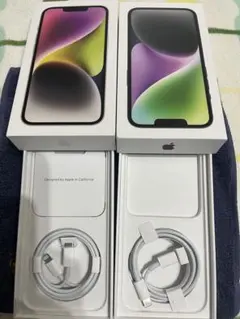 Apple iPhone 14 空箱2個セット 純正ケーブル付き