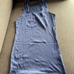 UNIQLO レディース レースバック タンクトップ ブルー L