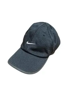 00s NIKE スウッシュ刺繍 メッシュキャップ ブラック スポーツキャップ