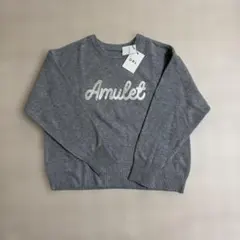 GRL Amulet ロゴ刺繍ニット グレー F