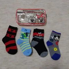 【新品】ミッキーマウス 靴下 キッズ ソックス 13〜19cm　４足セット